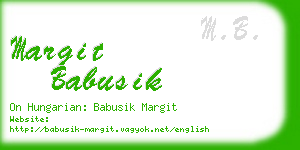 margit babusik business card
